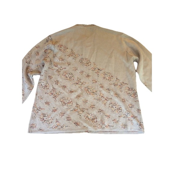 Wool Blend Cardigan Womens XL 46 Floral Embroidered Boho Cottagecore Sweater - Picture 2 of 6